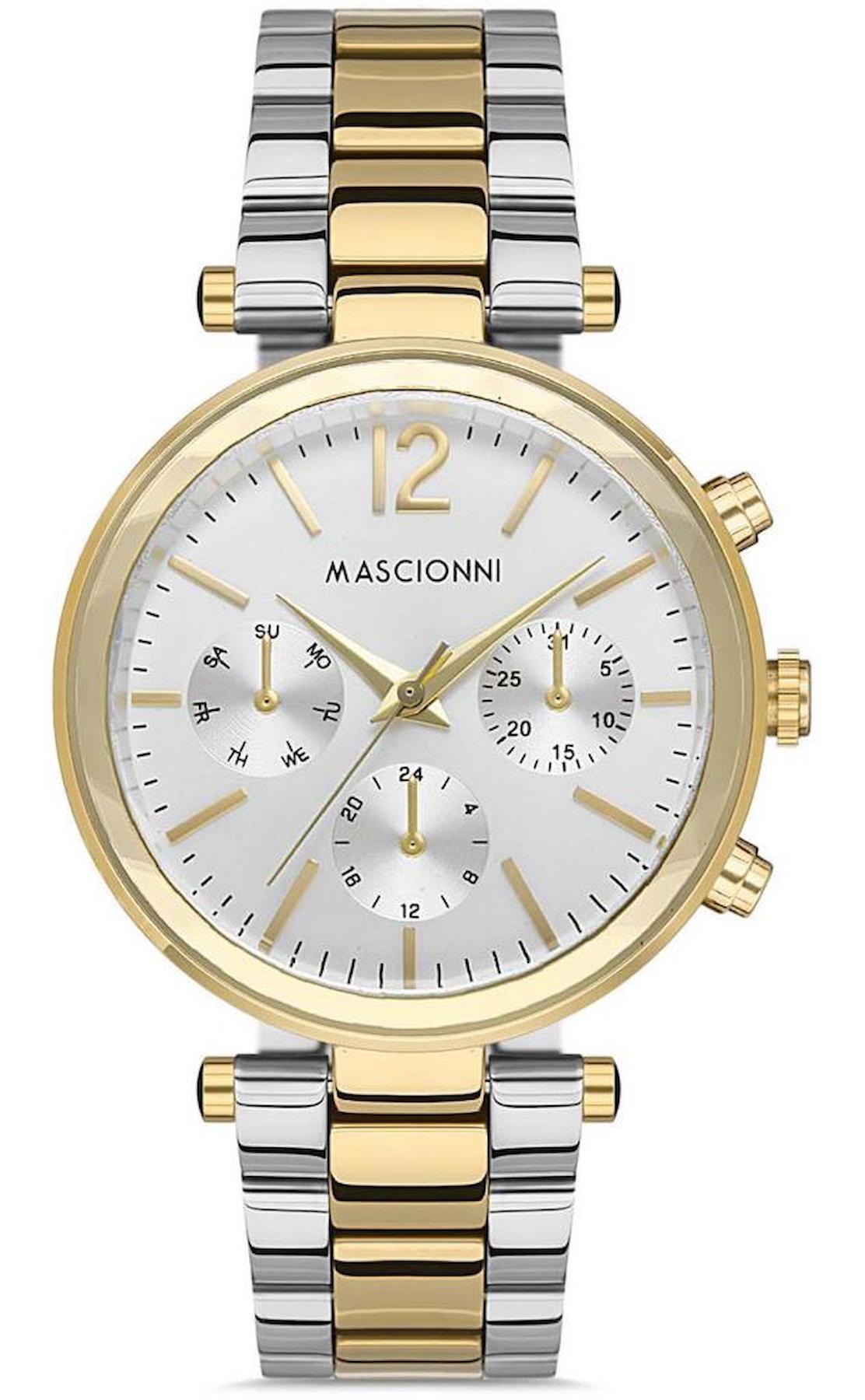 Mascionni M.1.1137.04 Takvimli 36 mm Gri Metal Kordon Analog Kadın Kol Saati