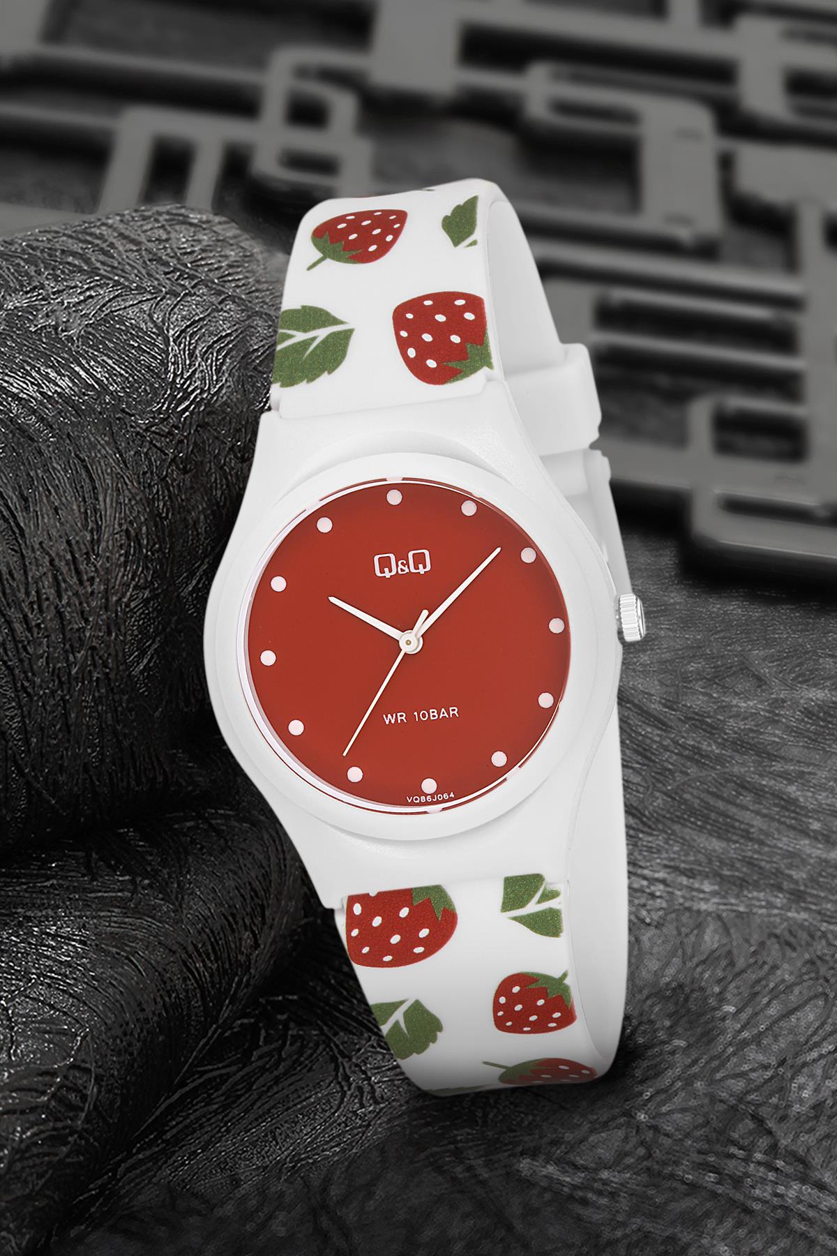 Q&Q 3P678 36 mm Beyaz Silikon Kordon Analog Kadın Kol Saati