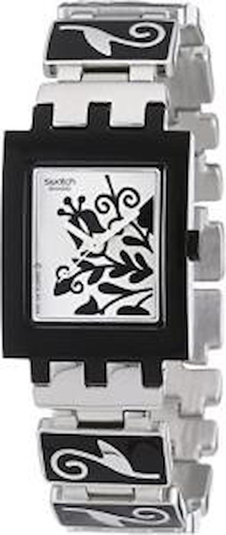 Swatch SUBB111G 35 mm Beyaz - Siyah Metal Kordon Analog Kadın Kol Saati