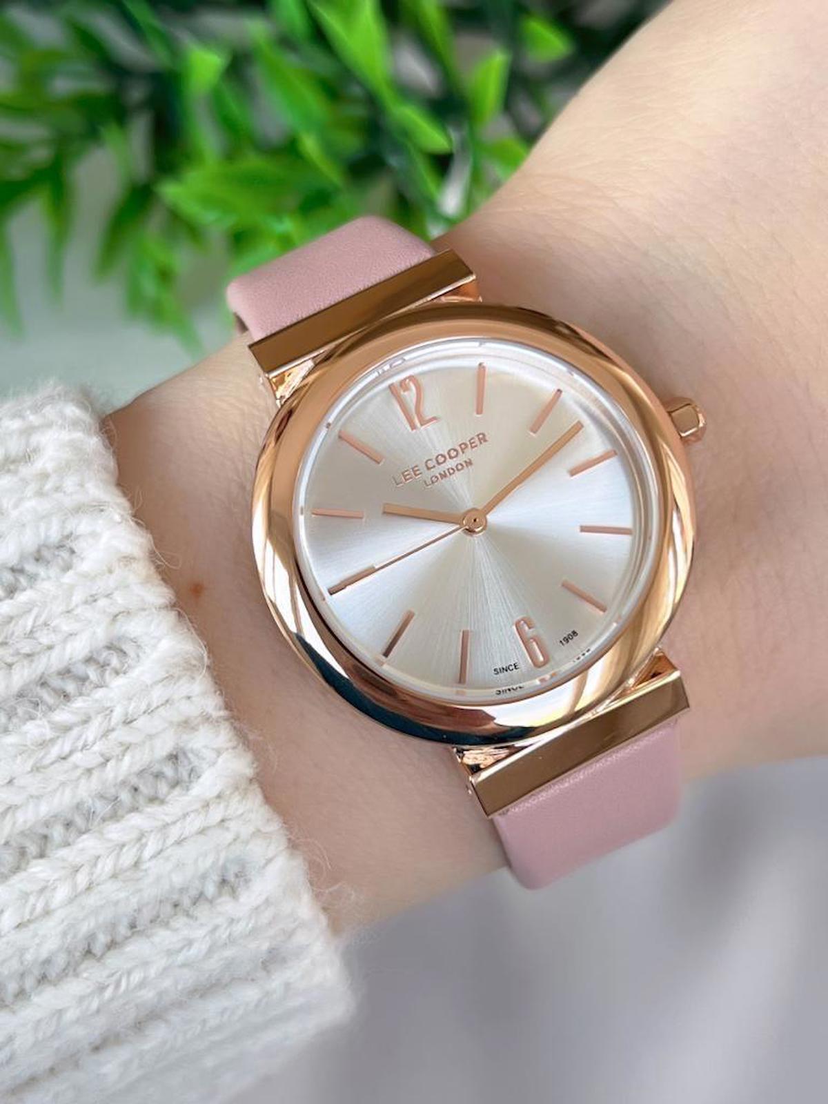 Lee Cooper LC.07624.438 40 mm Rose Gold Deri Kordon Analog Kadın Kol Saati
