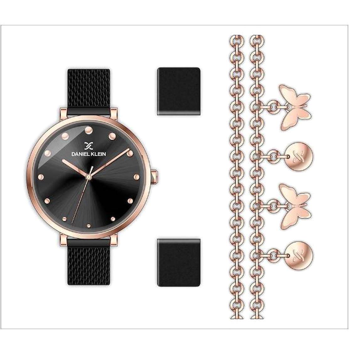 Daniel Klein DK.1.13025.5 33 mm Siyah Hasır Kordon Analog Kadın Kol Saati