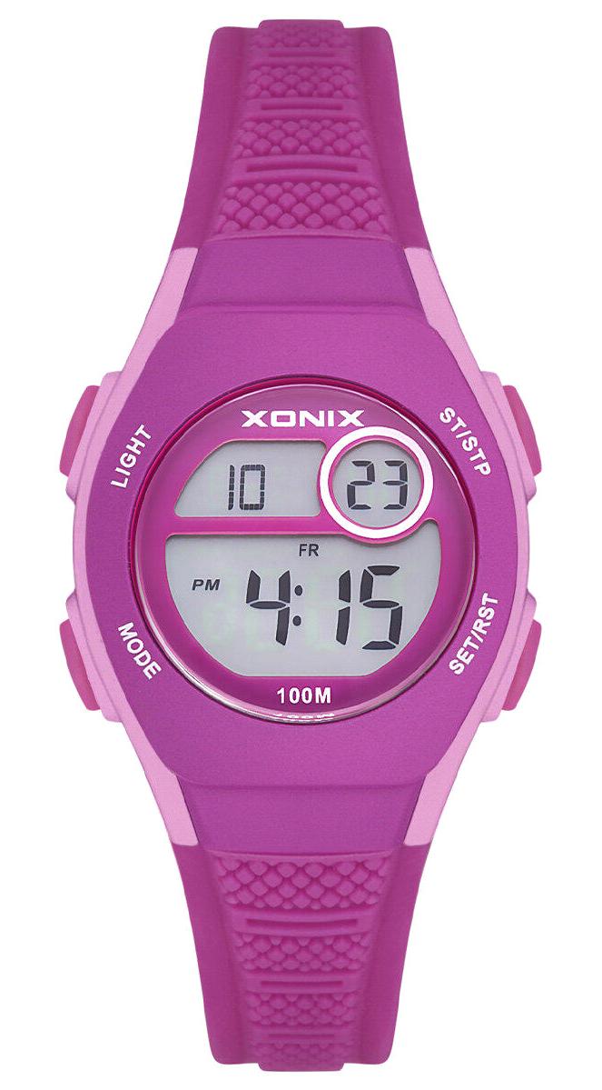 Xonix XOX-BAY003 Takvimli 37 mm Pembe Silikon Kordon Dijital Kadın Kol Saati