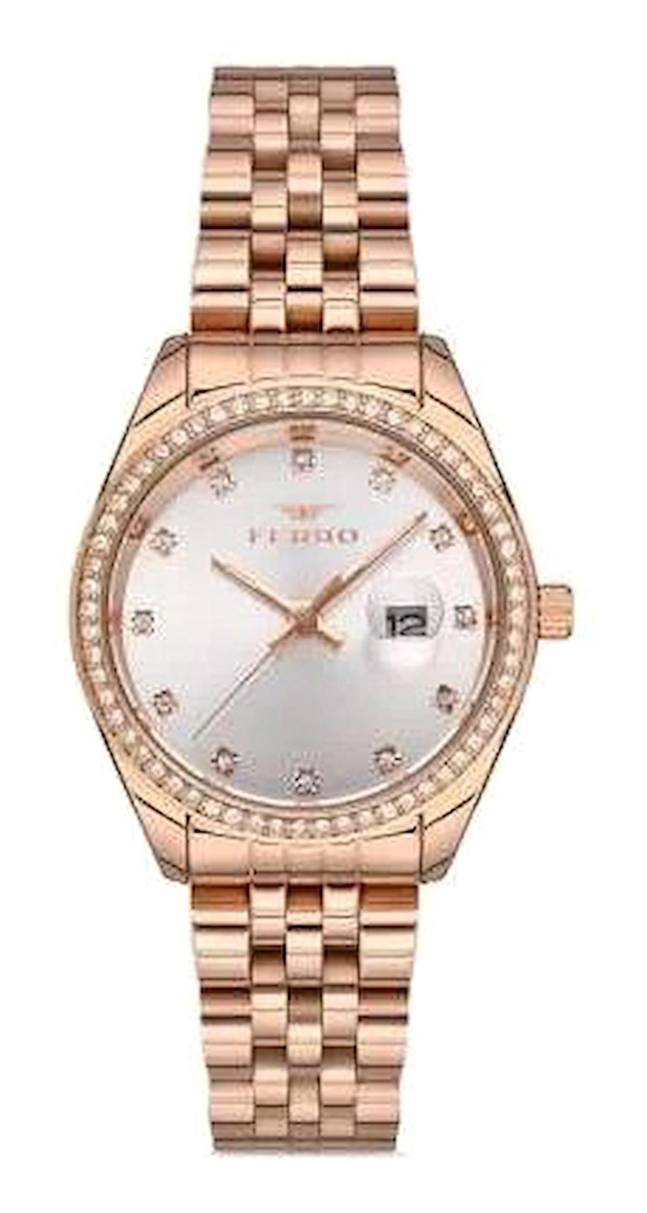 Ferro TH-F21923A-C 38 mm Rose Gold Çelik Kordon Analog Kadın Kol Saati