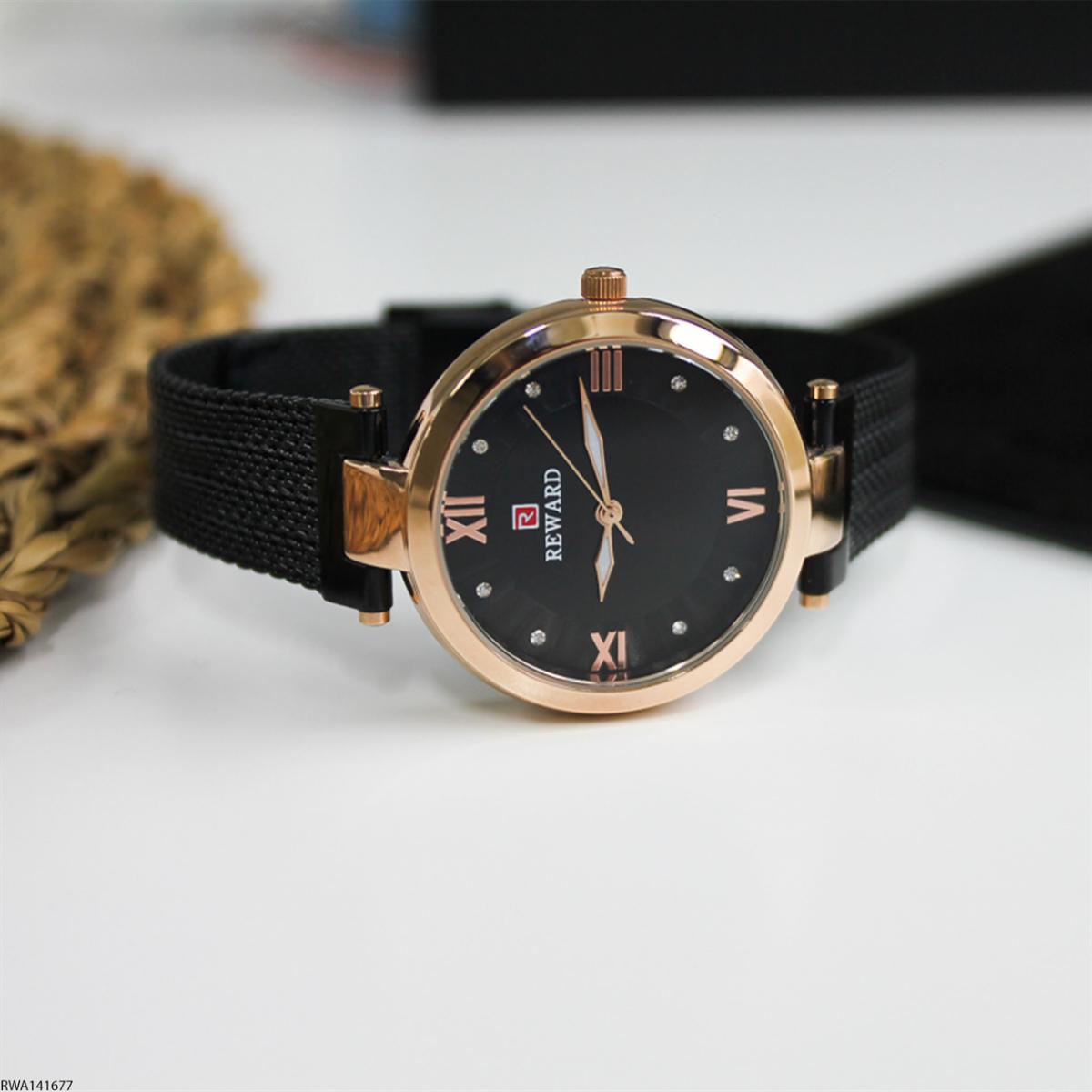 Reward RWA141677 33 mm Siyah Çelik Kordon Analog Kadın Kol Saati