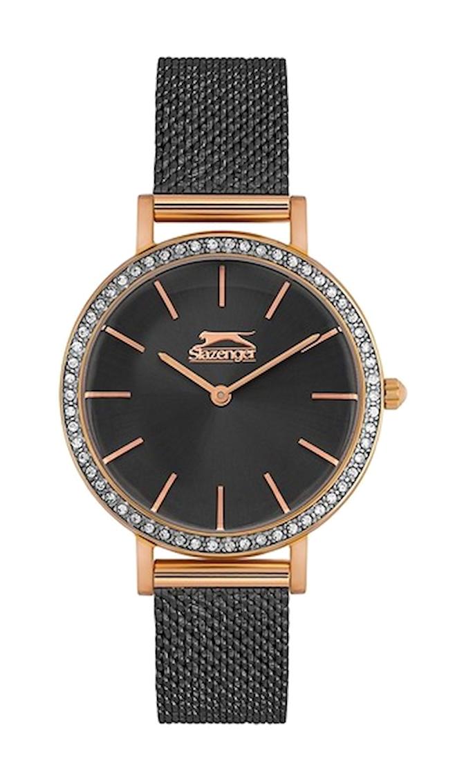 Slazenger SL.09.1818.3.05 36 mm Siyah Çelik-Hasır Kordon Analog Kadın Kol Saati