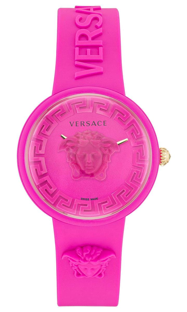 Versace VRSCVE6G00323 39 mm Fuşya Silikon Kordon Analog Kadın Kol Saati