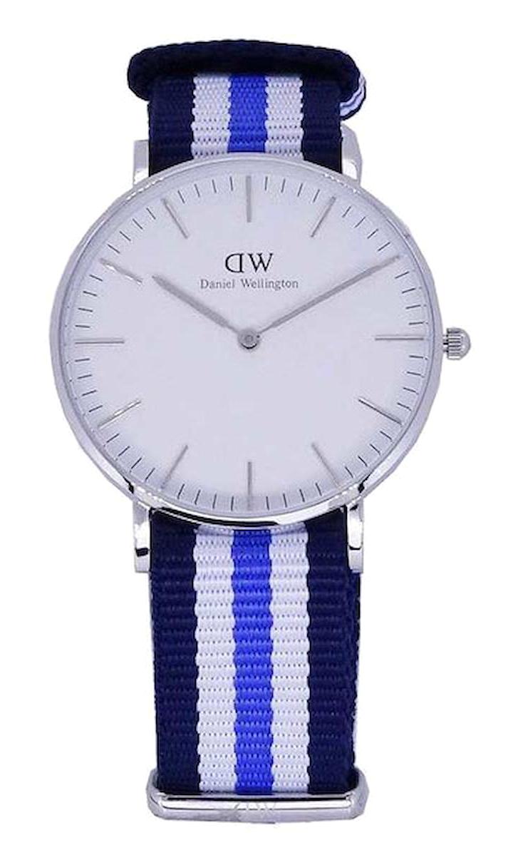 Daniel Wellington 0609DW 36 mm Beyaz-Mavi Kanvas Kordon Analog Kadın Kol Saati