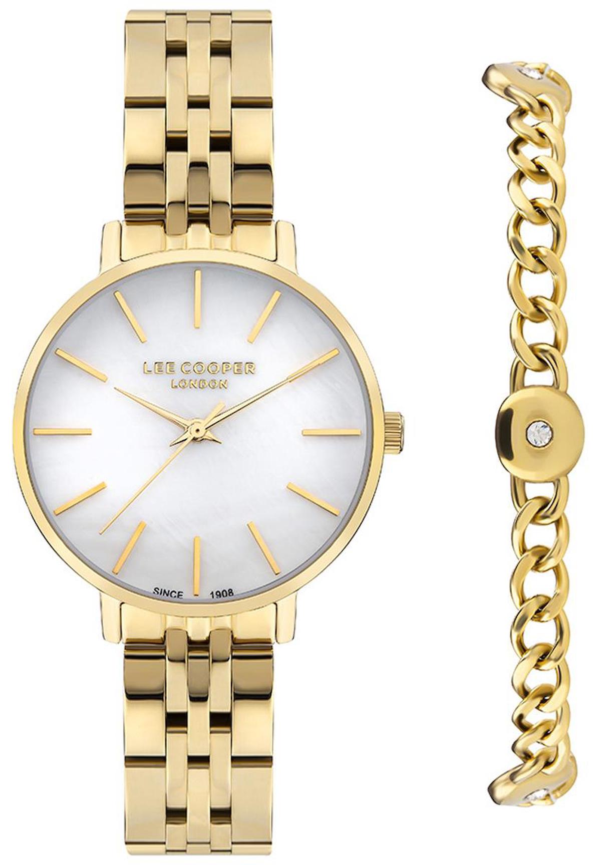 Lee Cooper LC07857.120 40 mm Altın Metal Kordon Analog Kadın Kol Saati