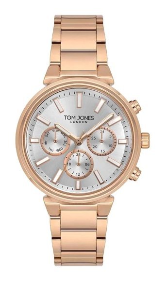 Tom Jones J.1.2296.05 Takvimli 35 mm Rose Gold Çelik Kordon Analog Kadın Kol Saati