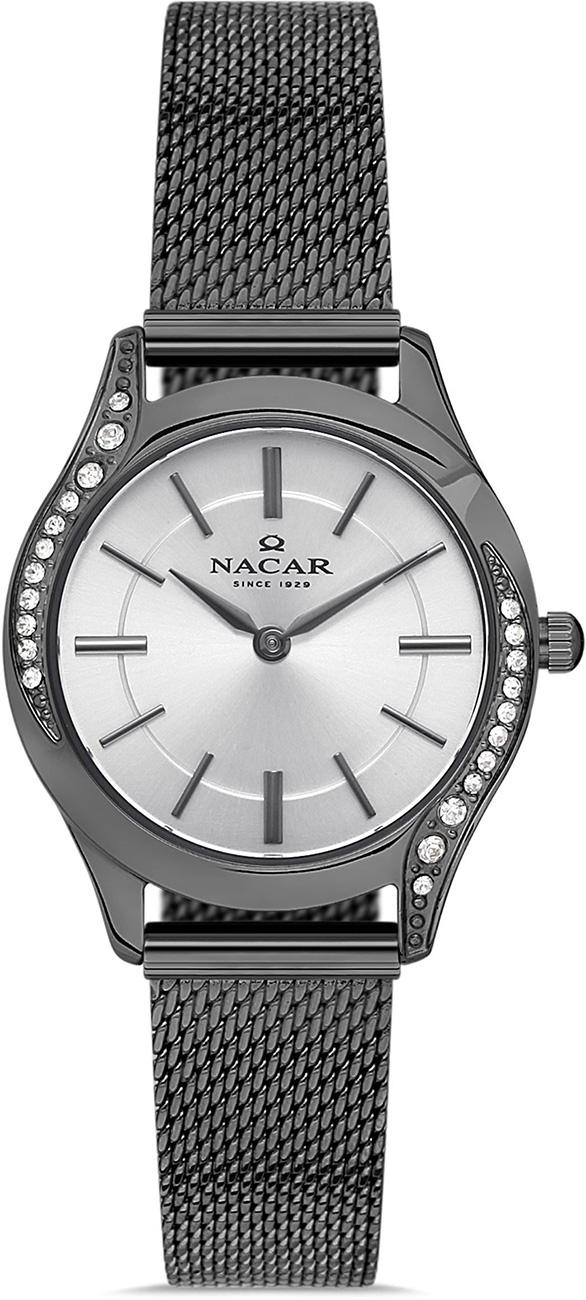 Nacar 36-392020K-GSM 30 mm Antrasit Hasır Kordon Analog Kadın Kol Saati