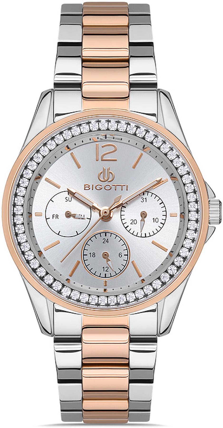 Bigotti BG.1.10413.2 38 mm Gri-Rose Gold Çelik Kordon Analog Kadın Kol Saati