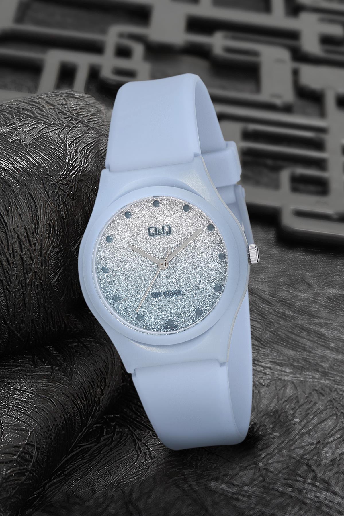 Q&Q 3P665 36 mm Mavi Silikon Kordon Analog Kadın Kol Saati