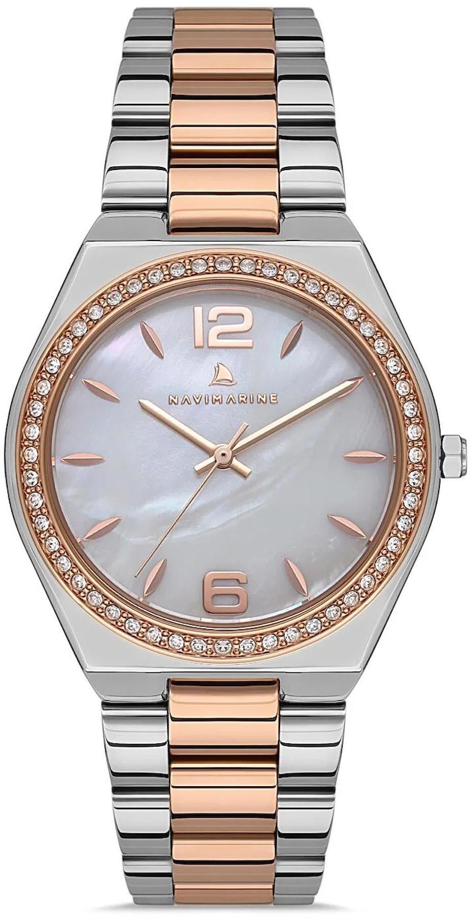 Navimarine VM50-E1 34 mm Gri-Rose Gold Çelik Kordon Analog Kadın Kol Saati