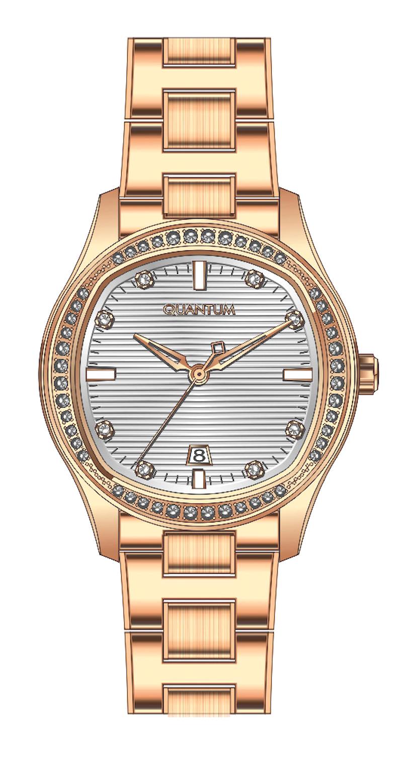 Quantum IML1040.430 Takvimli 36 mm Rose Gold Çelik Kordon Analog Kadın Kol Saati