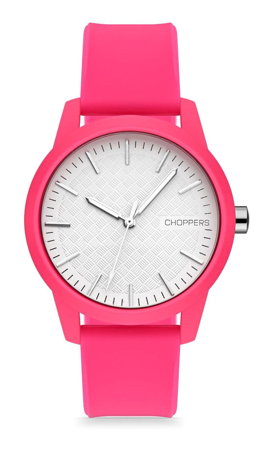 Choppers HBE15007D 38 mm Pembe Silikon Kordon Analog Kadın Kol Saati