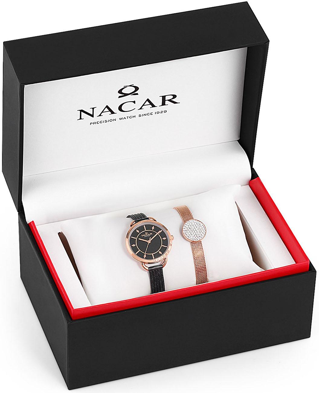 Nacar 34-39MD1612-EBM 32 mm Siyah Hasır Kordon Analog Kadın Kol Saati