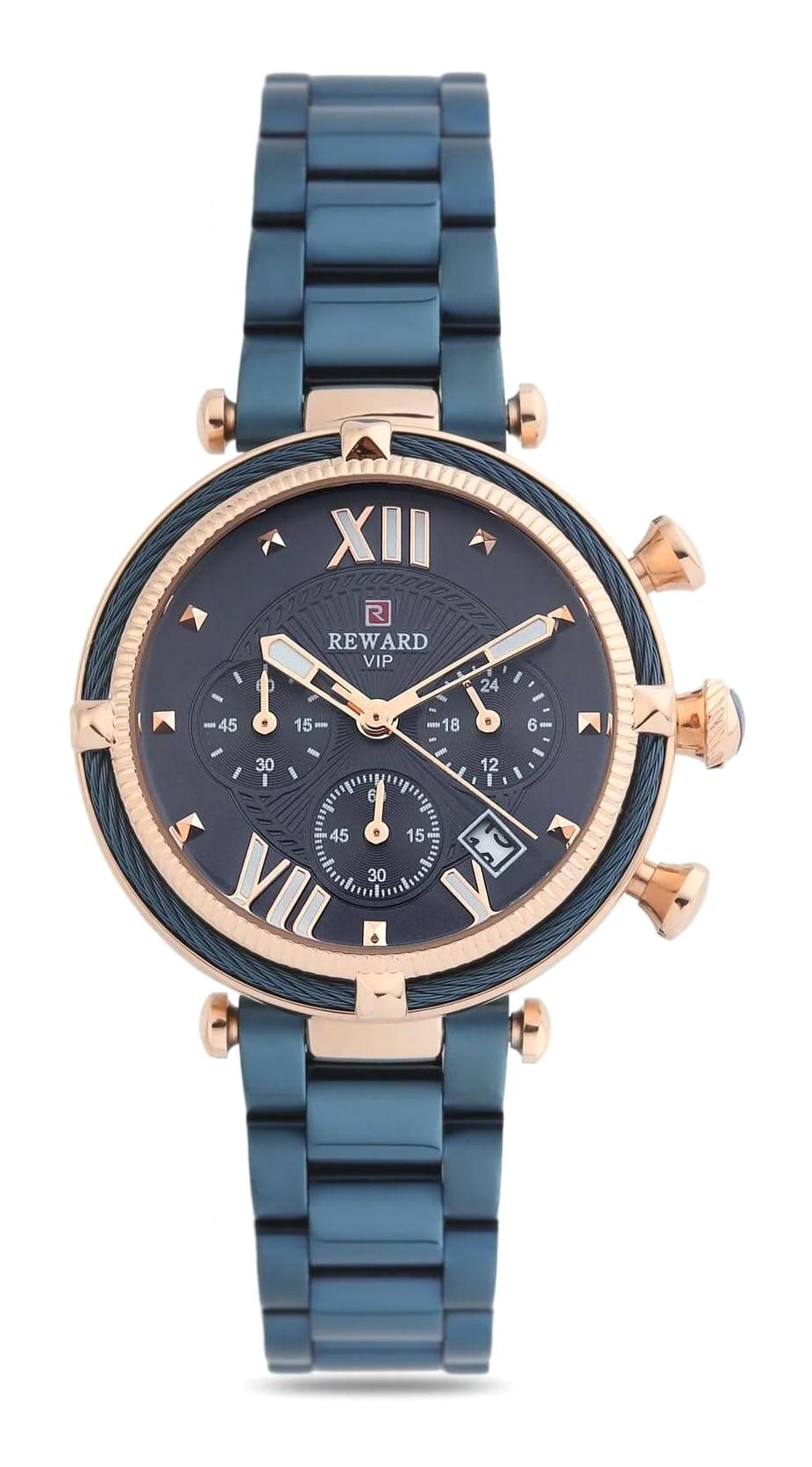 Reward A000967 Takvimli 38 mm Lacivert Metal Kordon Analog Kadın Kol Saati