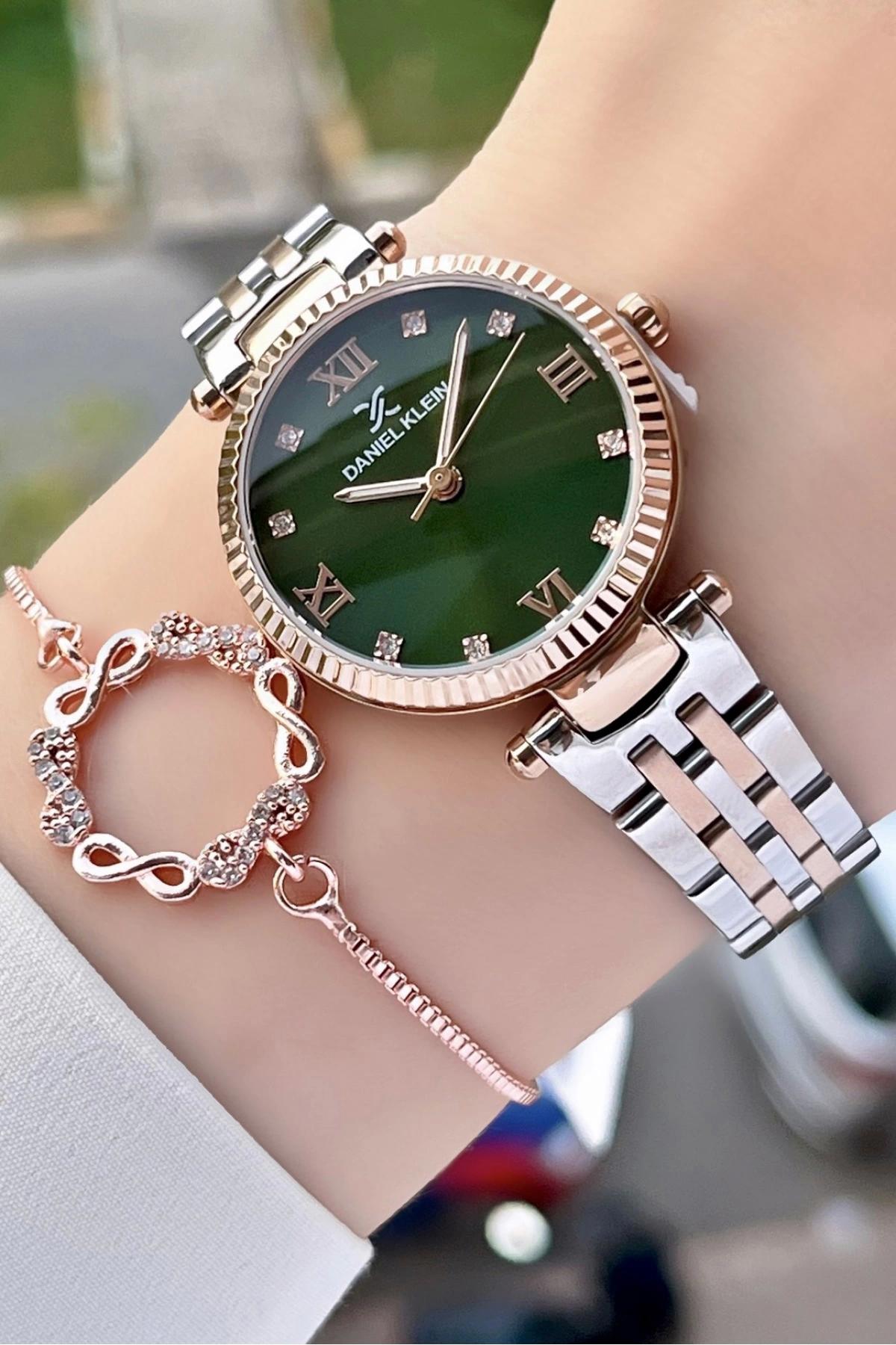 Daniel Klein DKISTE801 30 mm Gri-Rose Gold Çelik Kordon Analog Kadın Kol Saati