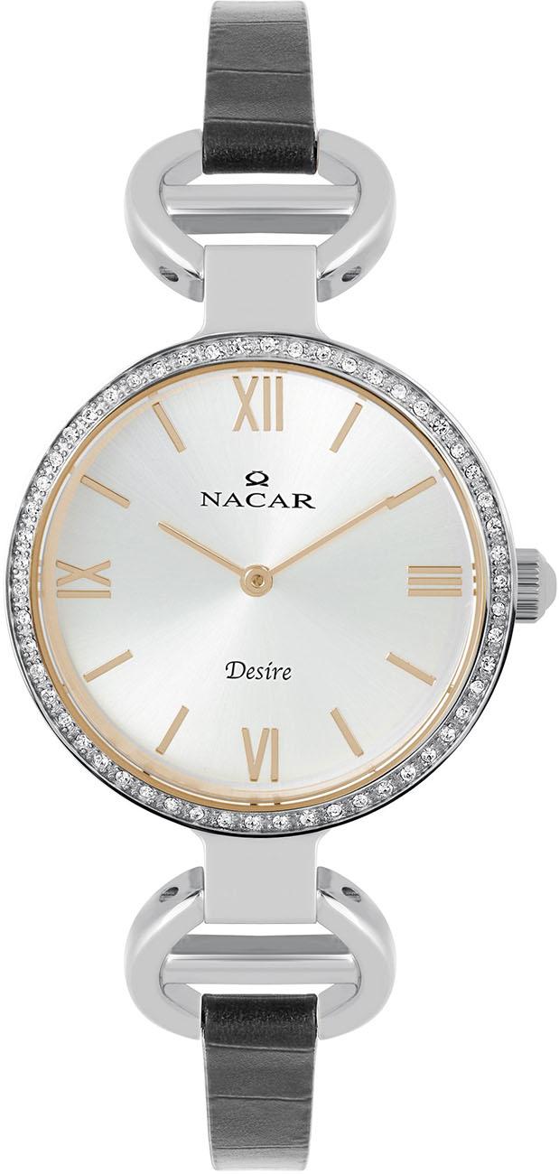 Nacar 10-3931013-ASRL1S 34 mm Siyah Deri Kordon Analog Kadın Kol Saati