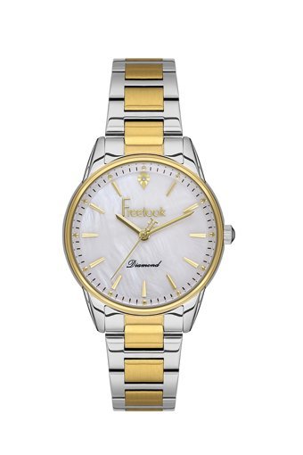 Freelook FL.1.10093.1 33 mm Altın-Gri Çelik Kordon Analog Kadın Kol Saati