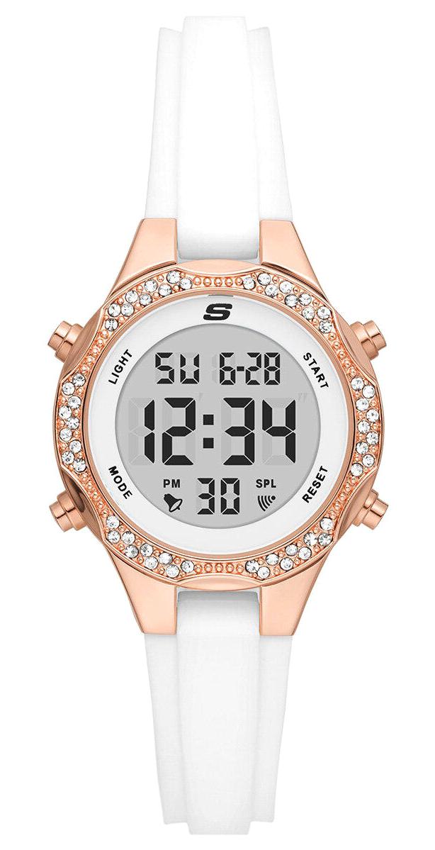 Skechers SR6283 Takvimli 32 mm Beyaz Silikon Kordon Analog Kadın Kol Saati