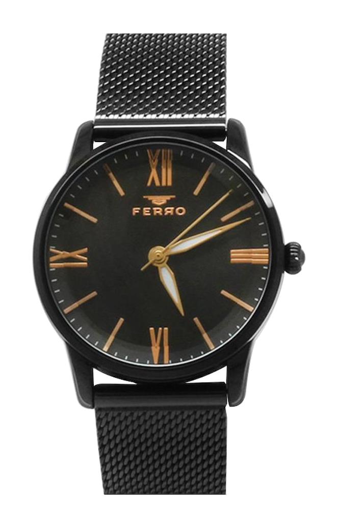 Ferro TH-F21182C-G 40 mm Siyah Hasır Kordon Analog Kadın Kol Saati