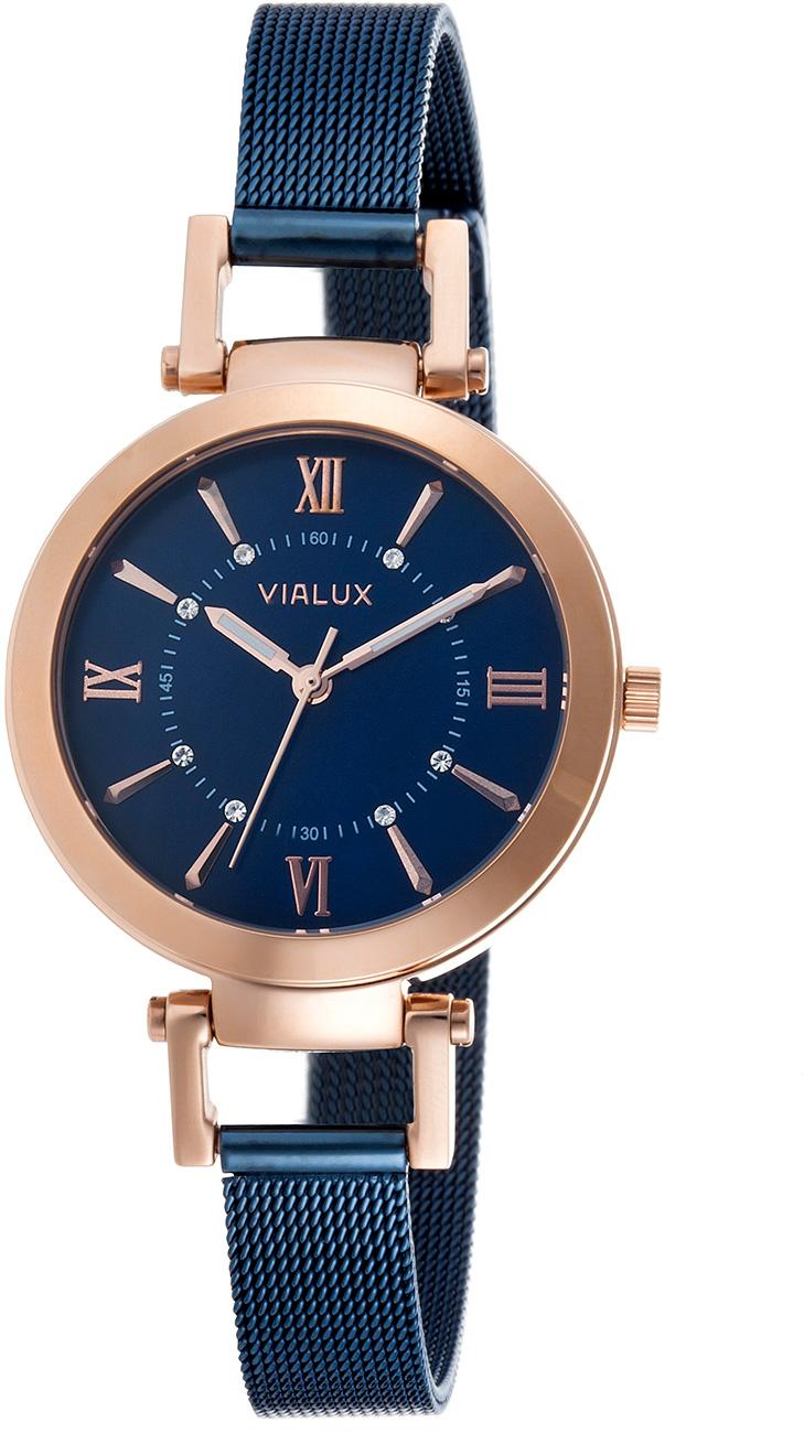 Vialux LJ300R-11SR 34 mm Mavi Çelik Kordon Analog Kadın Kol Saati
