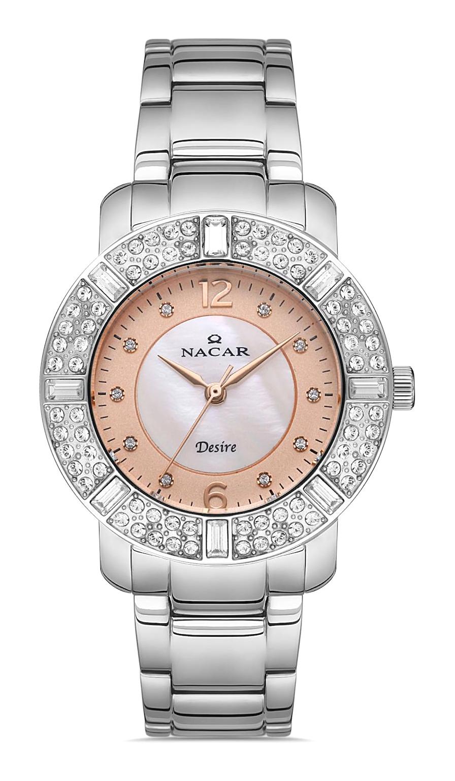 Nacar 103930159-ARMS 36 mm Gri Metal Kordon Analog Kadın Kol Saati
