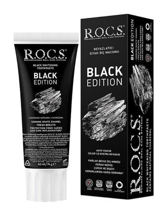 Rocs Kömür Özleri Ile Beyazlatıcı Florürsüz Diş Macunu 60 ml