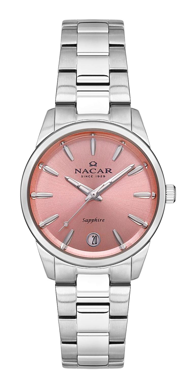 Nacar 3439B639-ARM Takvimli 30 mm Gri Metal Kordon Analog Kadın Kol Saati