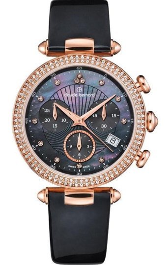 Claude Bernard CB.10230 36 mm Lacivert Deri Kordon Analog Kadın Kol Saati