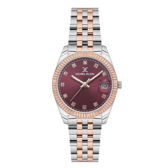 Daniel Klein DKE.1.10658.7 Takvimli 35 mm Gri-Rose Gold Çelik Kordon Analog Kadın Kol Saati