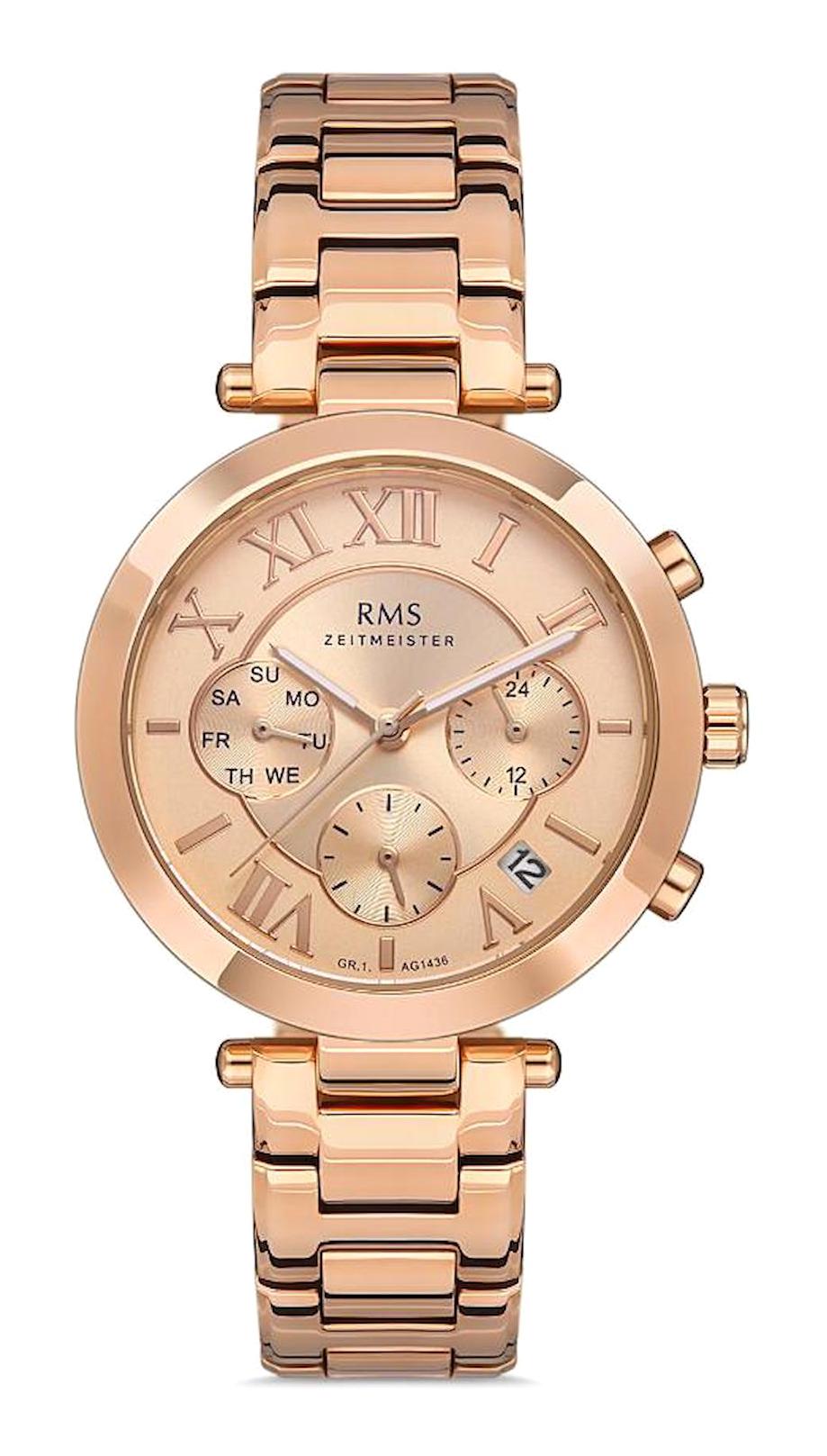Romanson GR.1.AG1436.05 Takvimli 36 mm Rose Gold Çelik Kordon Analog Kadın Kol Saati