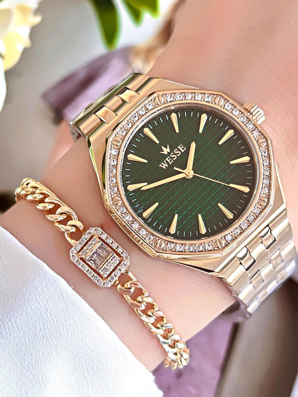 Wesse BWWL112407 35 mm Altın Çelik Kordon Analog Kadın Kol Saati