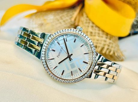 Ferrucci FC.14356M.02 38 mm Altın-Gri Çelik Kordon Analog Kadın Kol Saati