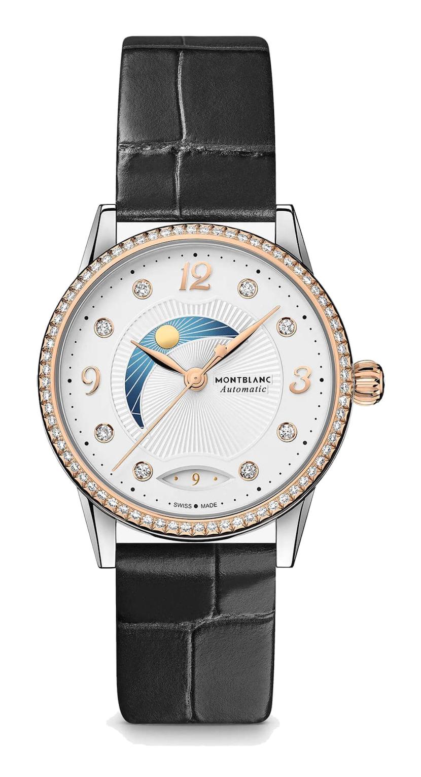 Mont Blanc BOHEME DAY & NİGHT 127357 Takvimli 34 mm Siyah Deri Kordon Analog Kadın Kol Saati
