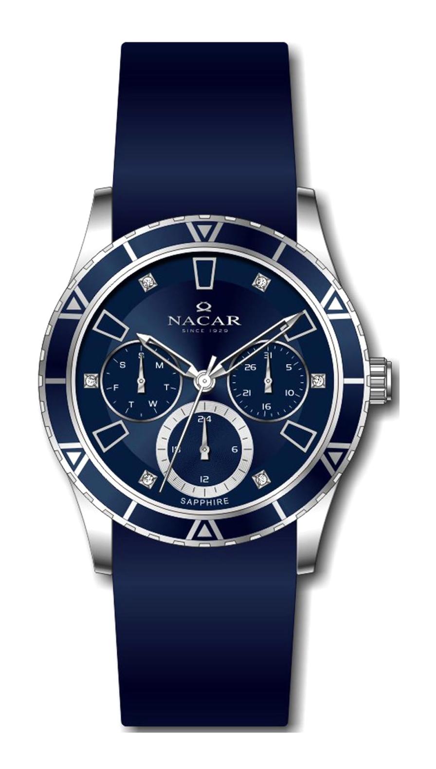 Nacar NC38-396350-ALS3 36 mm Lacivert Silikon Kordon Analog Kadın Kol Saati