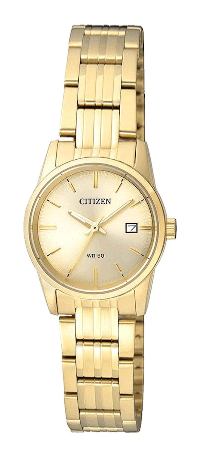 Citizen EU6002-51P Takvimli 27 mm Altın Çelik Kordon Analog Kadın Kol Saati