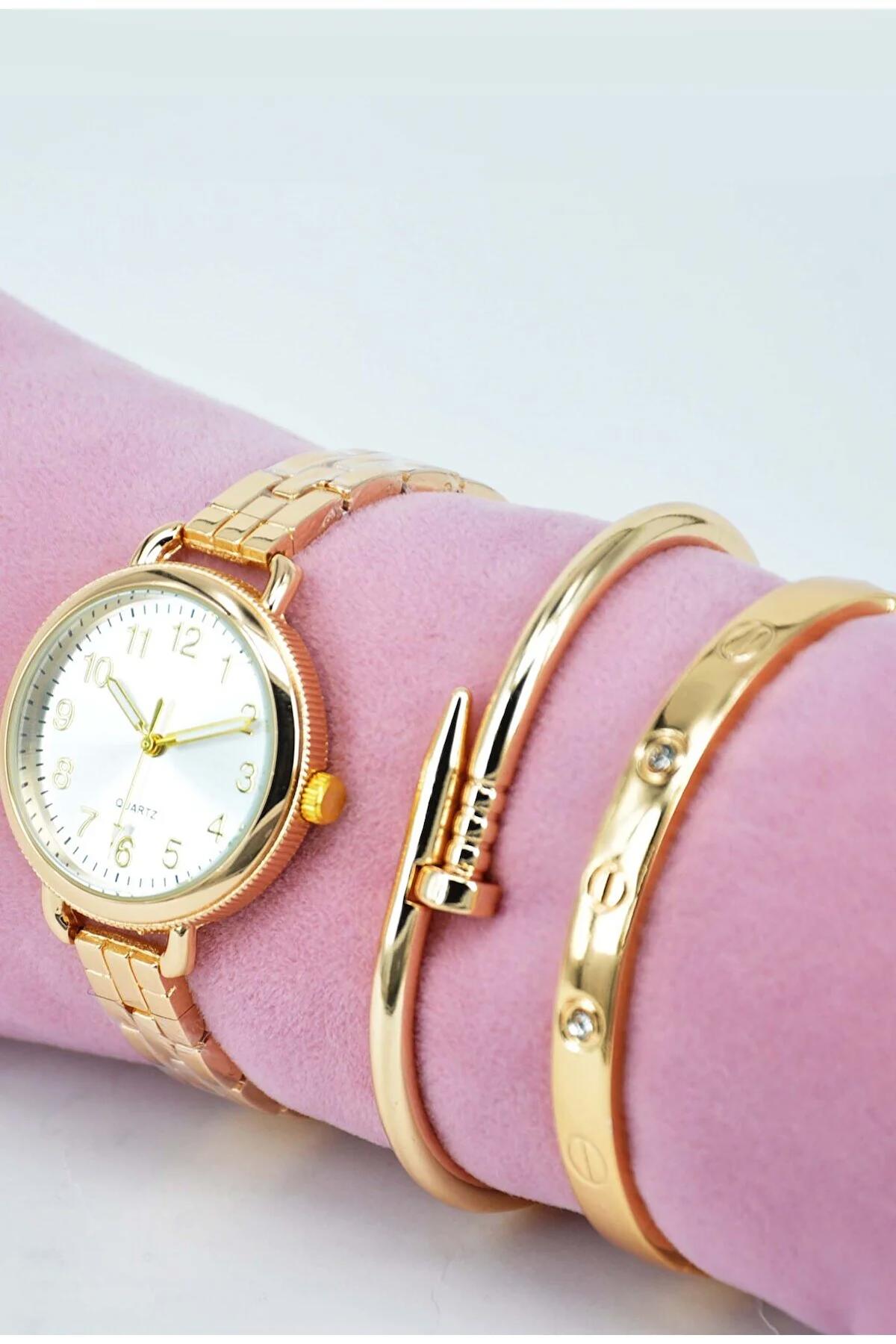 Storeay STA-137 36-40 mm Altın Metal Kordon Analog Kadın Kol Saati