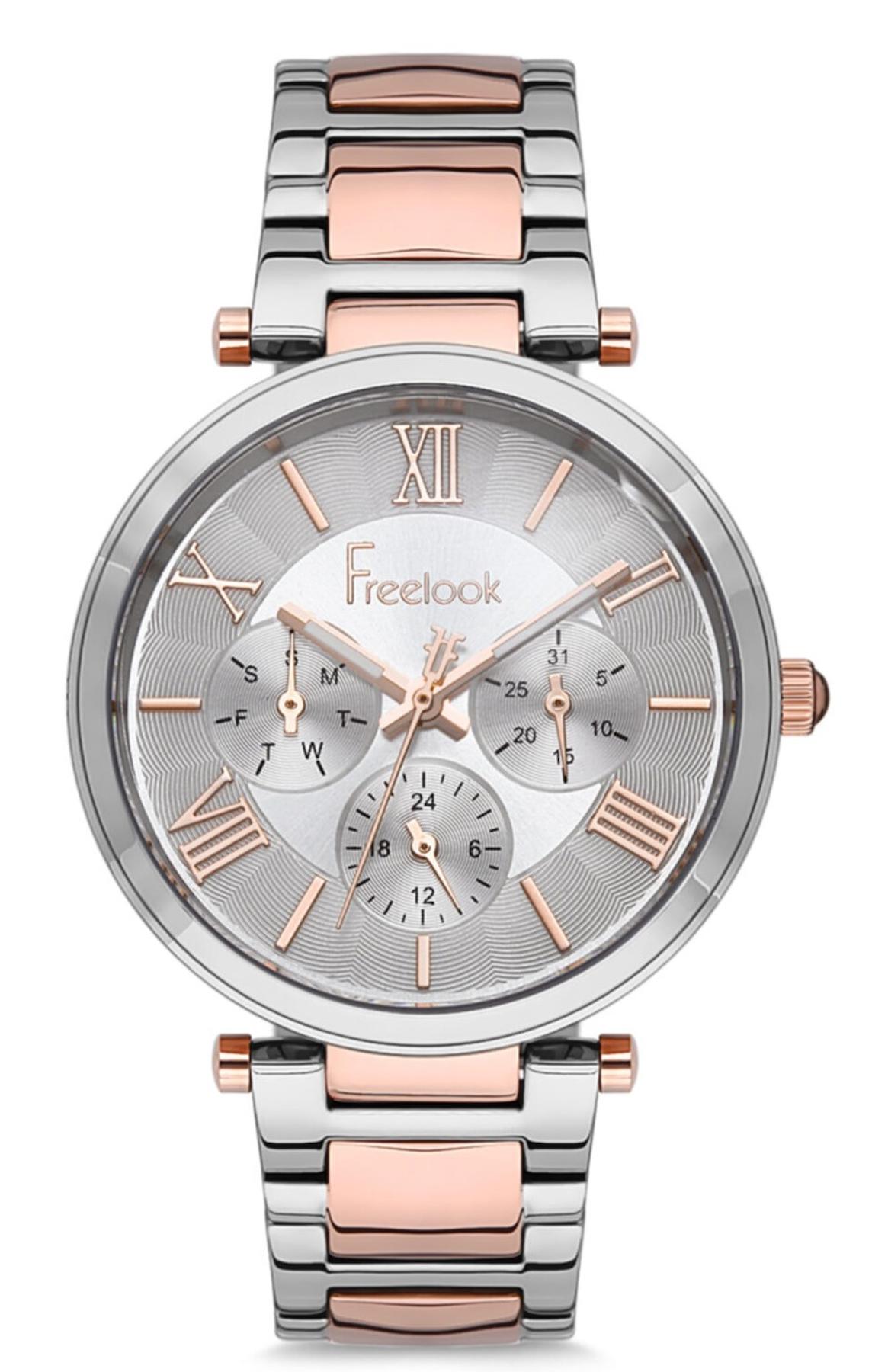 Freelook FL.1.10097.4 36 mm Gri-Rose Gold Çelik Kordon Analog Kadın Kol Saati