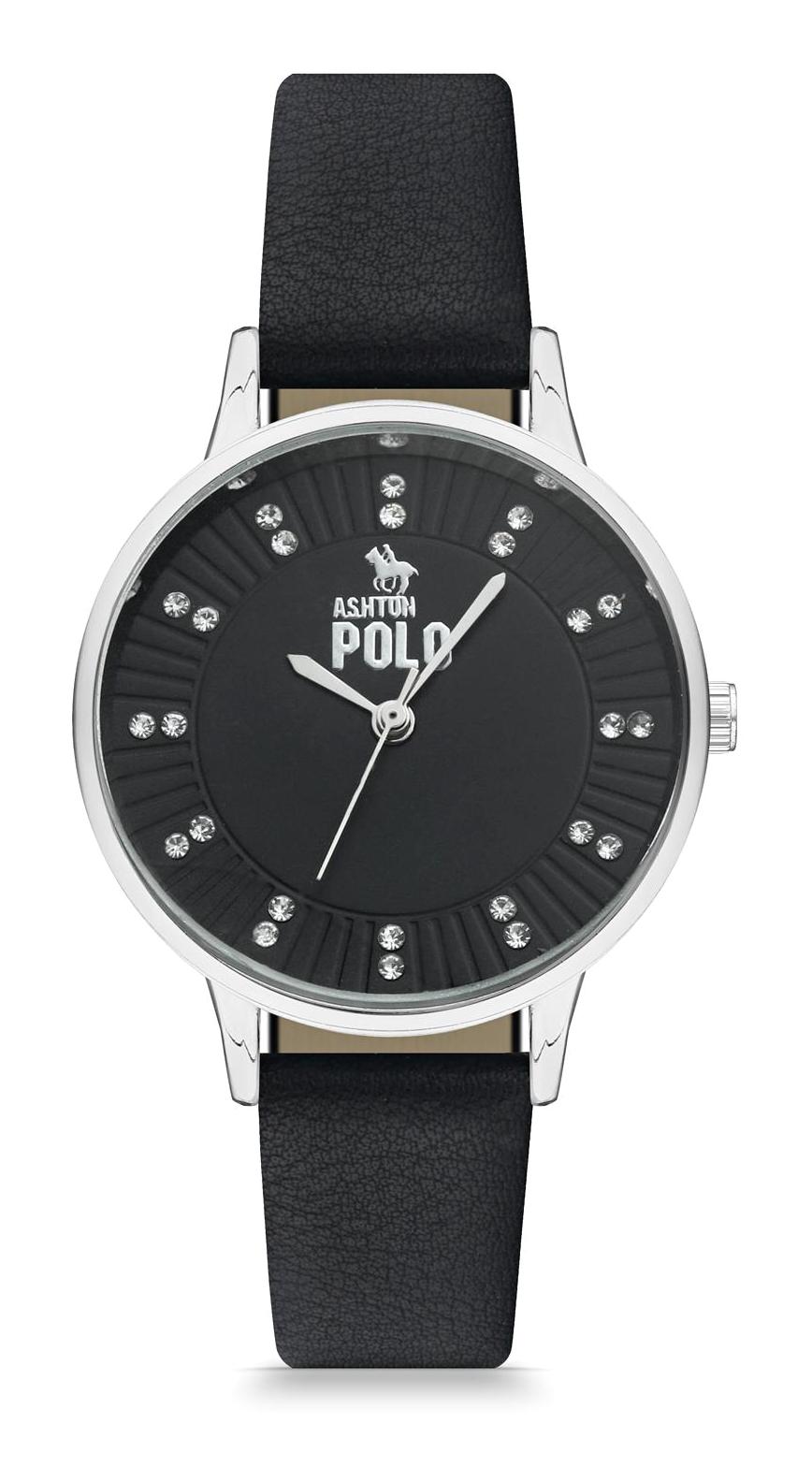 Ashton Polo ZBA11049E 38 mm Siyah Deri Kordon Analog Kadın Kol Saati