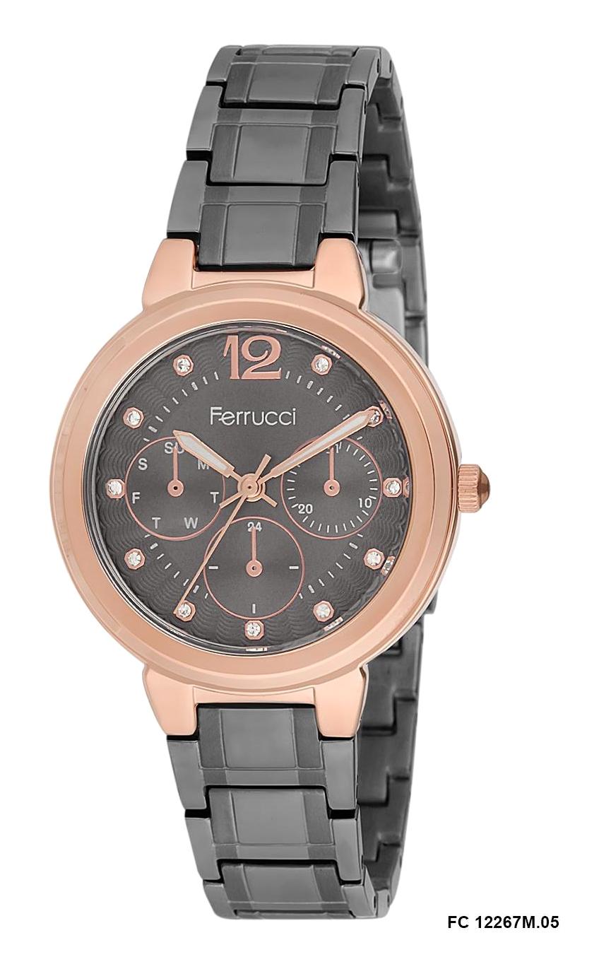 Ferrucci 9FM314 38 mm Siyah Metal Kordon Analog Kadın Kol Saati