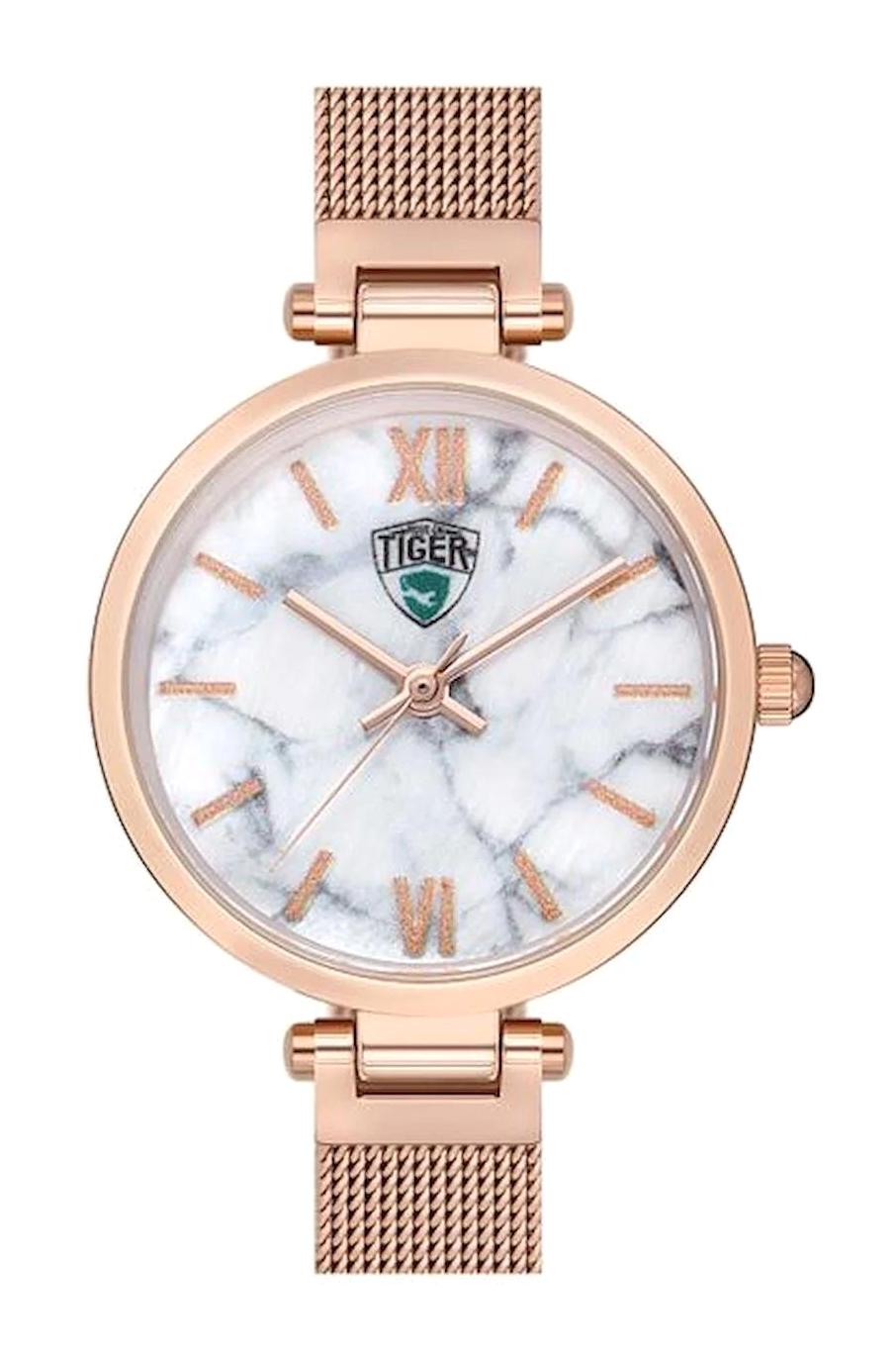 Tiger 544C 20-25 mm Rose Gold Çelik Kordon Analog Kadın Kol Saati