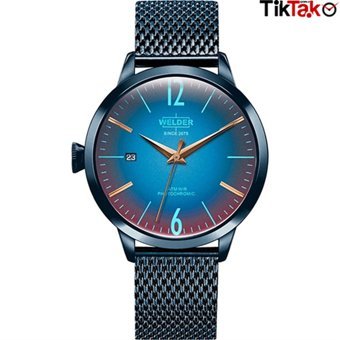 Welder Watch WRC609 Takvimli 38 mm Mavi Çelik Kordon Analog Kadın Kol Saati
