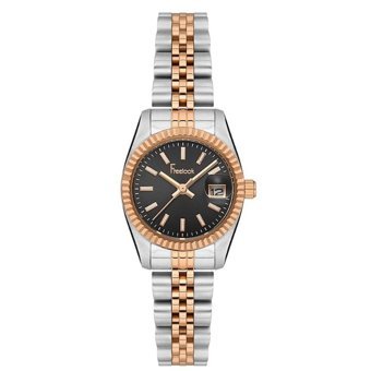 Freelook FL.1.10093.1 Takvimli 30 mm Gri-Rose Gold Metal Kordon Analog Kadın Kol Saati