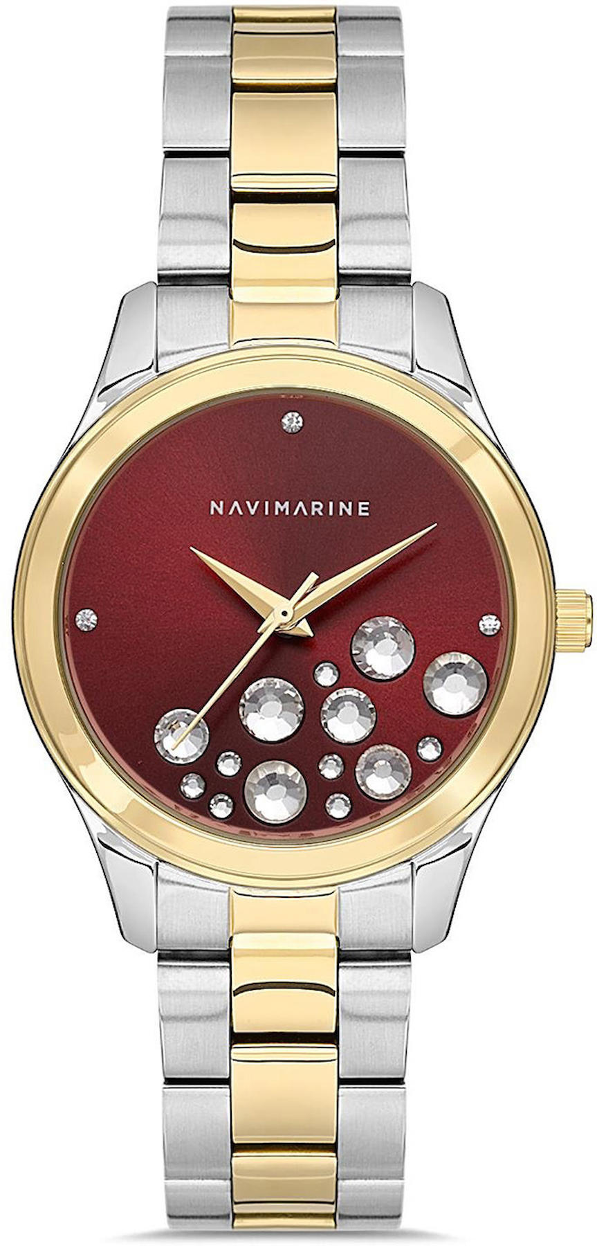 Navimarine NM0021-07 34 mm Altın-Gri Çelik Kordon Analog Kadın Kol Saati