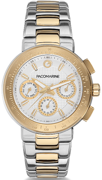 Pacomarine PM.61131.06 Takvimli 36 mm Altın-Gri Çelik Kordon Analog Kadın Kol Saati