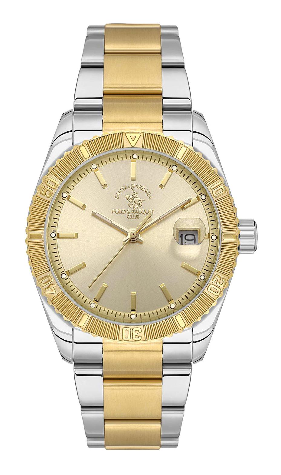 Santa Barbara Polo & Racquet Club SB.1.10560-4 Takvimli 36 mm Altın-Gri Çelik Kordon Analog Kadın Kol Saati