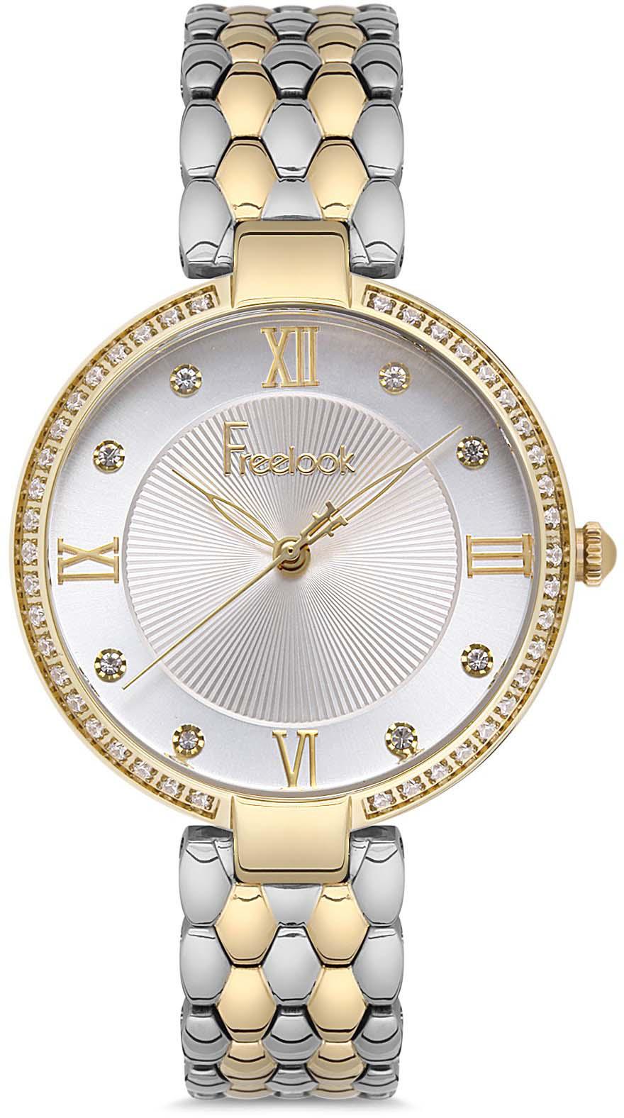 Freelook FL.1.10149.5 34 mm Altın-Gri Metal Kordon Analog Kadın Kol Saati