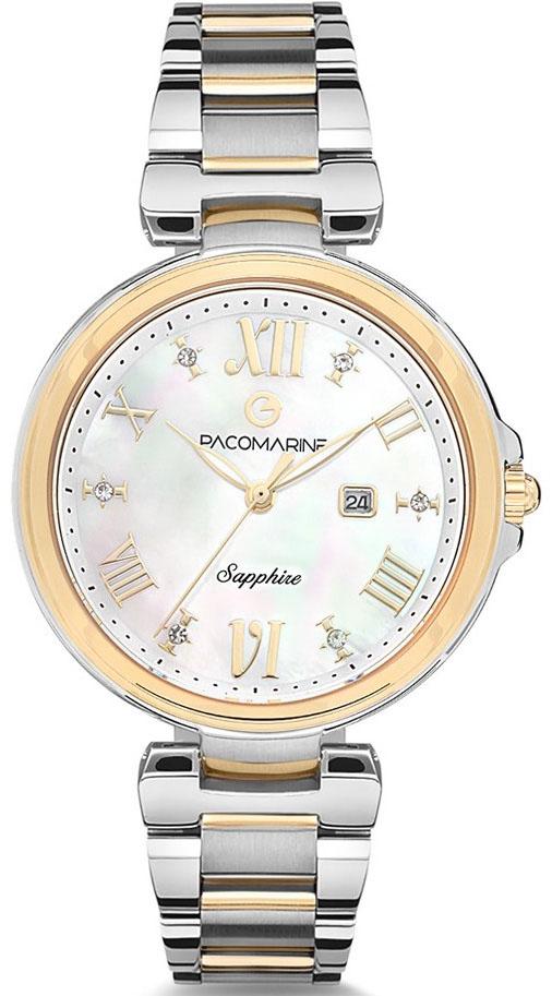 Pacomarine PM.61109.03 Takvimli 38 mm Altın-Gri Çelik Kordon Analog Kadın Kol Saati